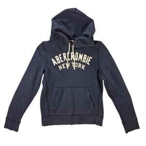 Abercrombie & Fitch New York Hoodie Men’s Large Blue Graphic Pullover